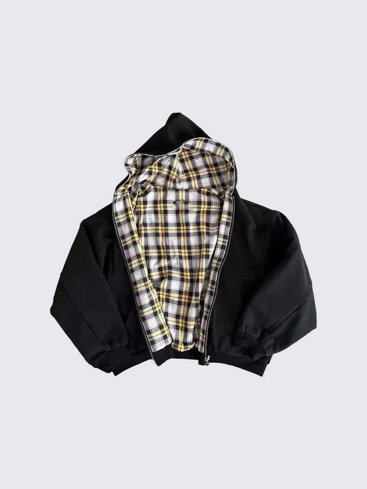 Plaid Reversible Zip Hoodie