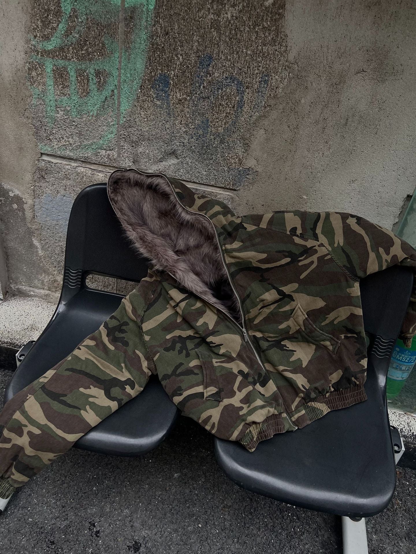 Camouflage Fur Jacket