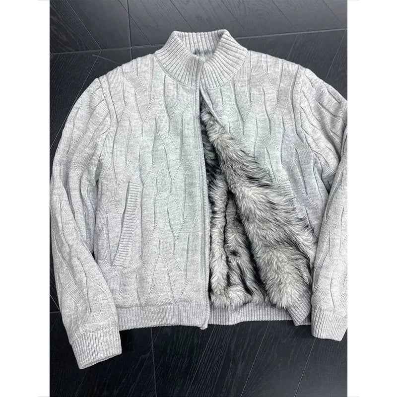 Heavyweight Knit Fleece Jacket