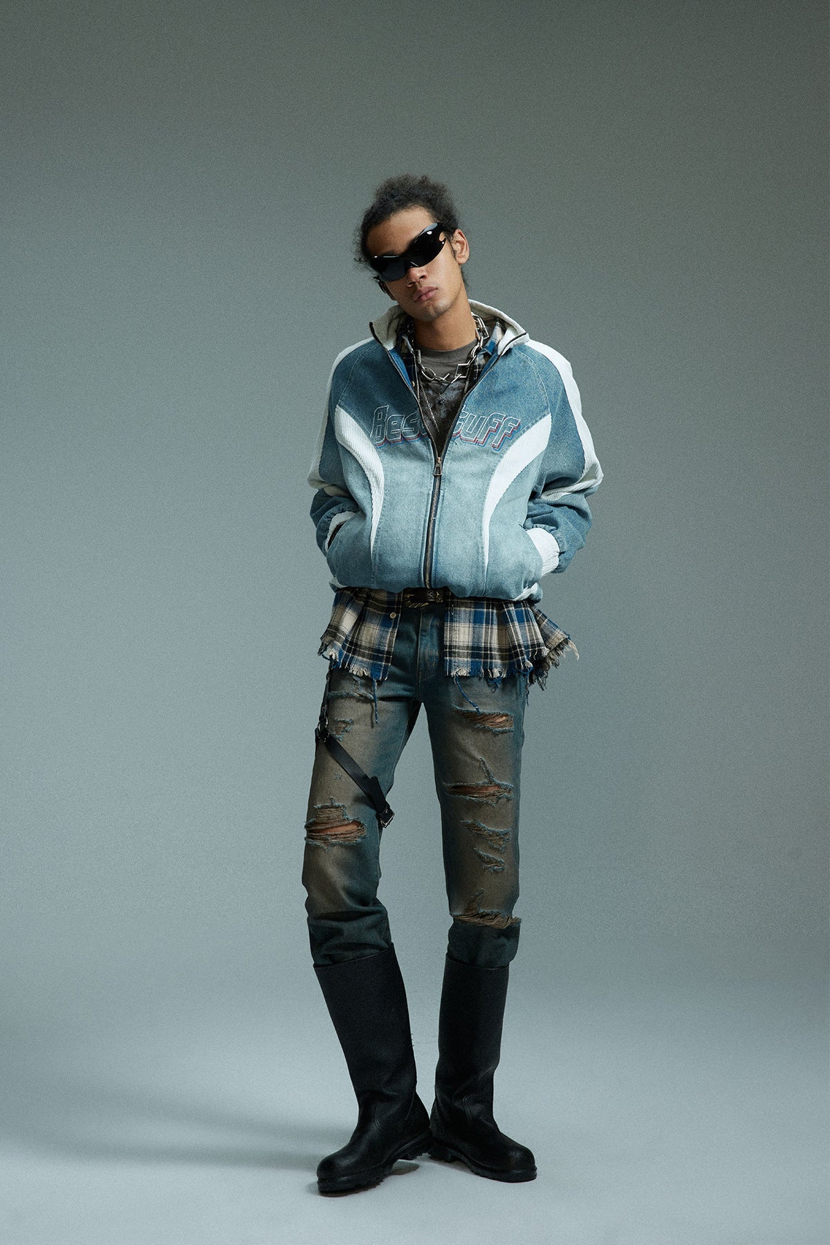 Retro Biker Splicing Jacket
