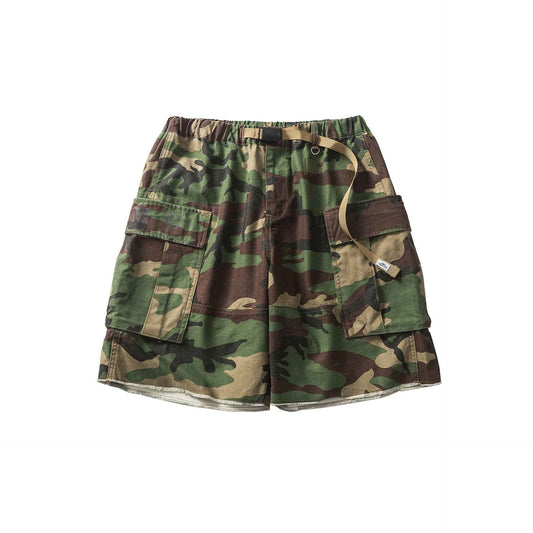 Red Solitude Outdoor Camo Drawstring Cargo Shorts