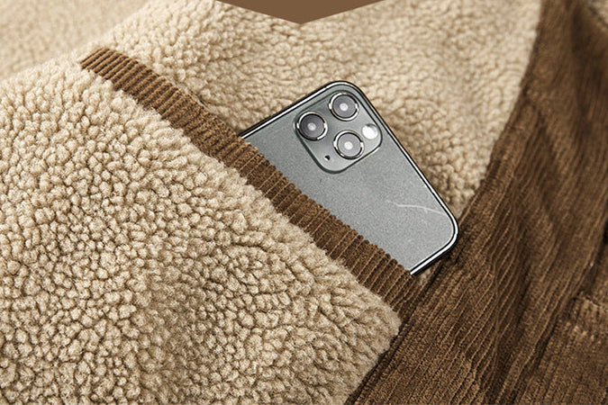 Corduroy Fleece Lined Cotton Trucker Jacket