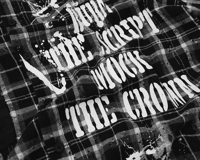 Splatter Print Plaid Shirt
