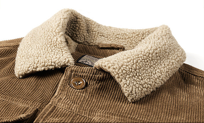 Corduroy Fleece Lined Cotton Trucker Jacket
