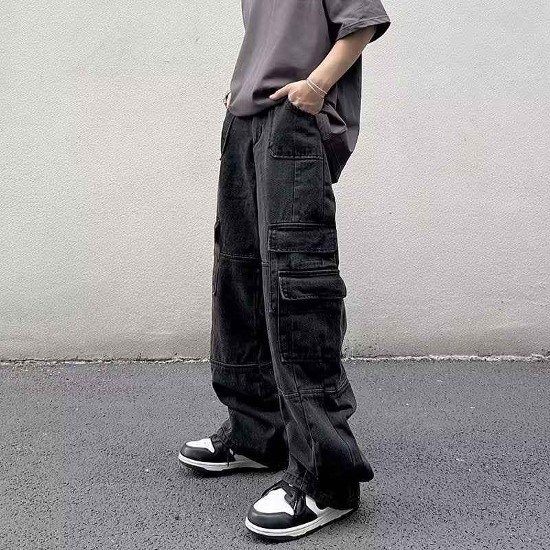 Vintage Washed Cargo Relaxed Fit Jeans