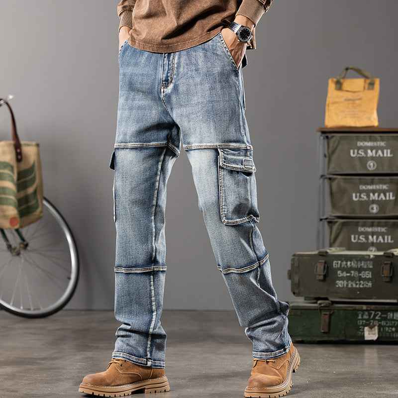 Denim Cargo Pants Jeans