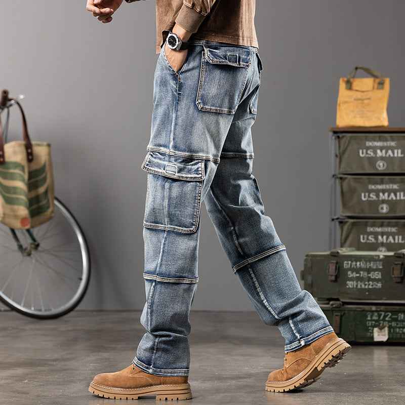 Denim Cargo Pants Jeans