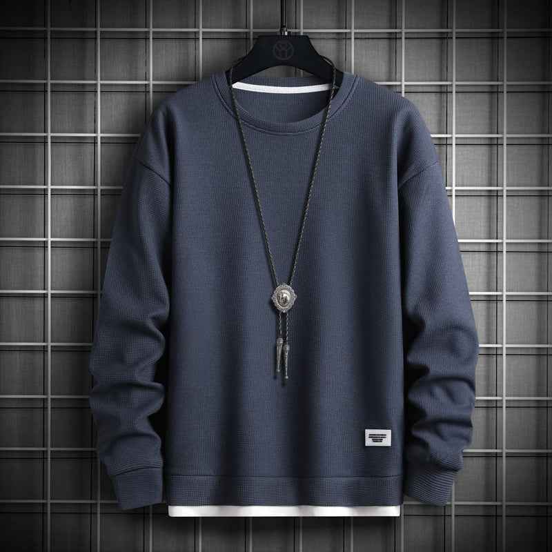 Waffle Knit Crewneck Sweatshirt