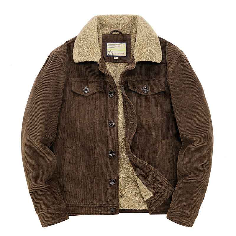 Corduroy Fleece Lined Cotton Trucker Jacket