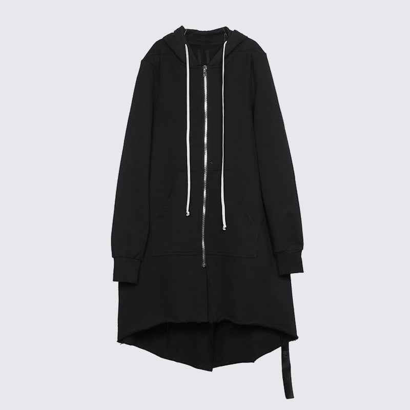 Dark Hooded Long Jacket