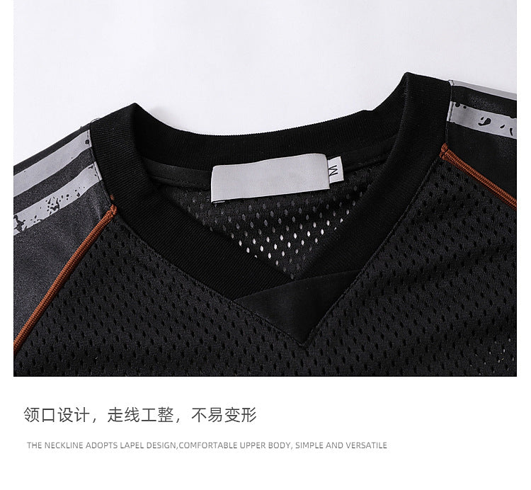 Retro 90's Star Graffiti Mesh Football Tee