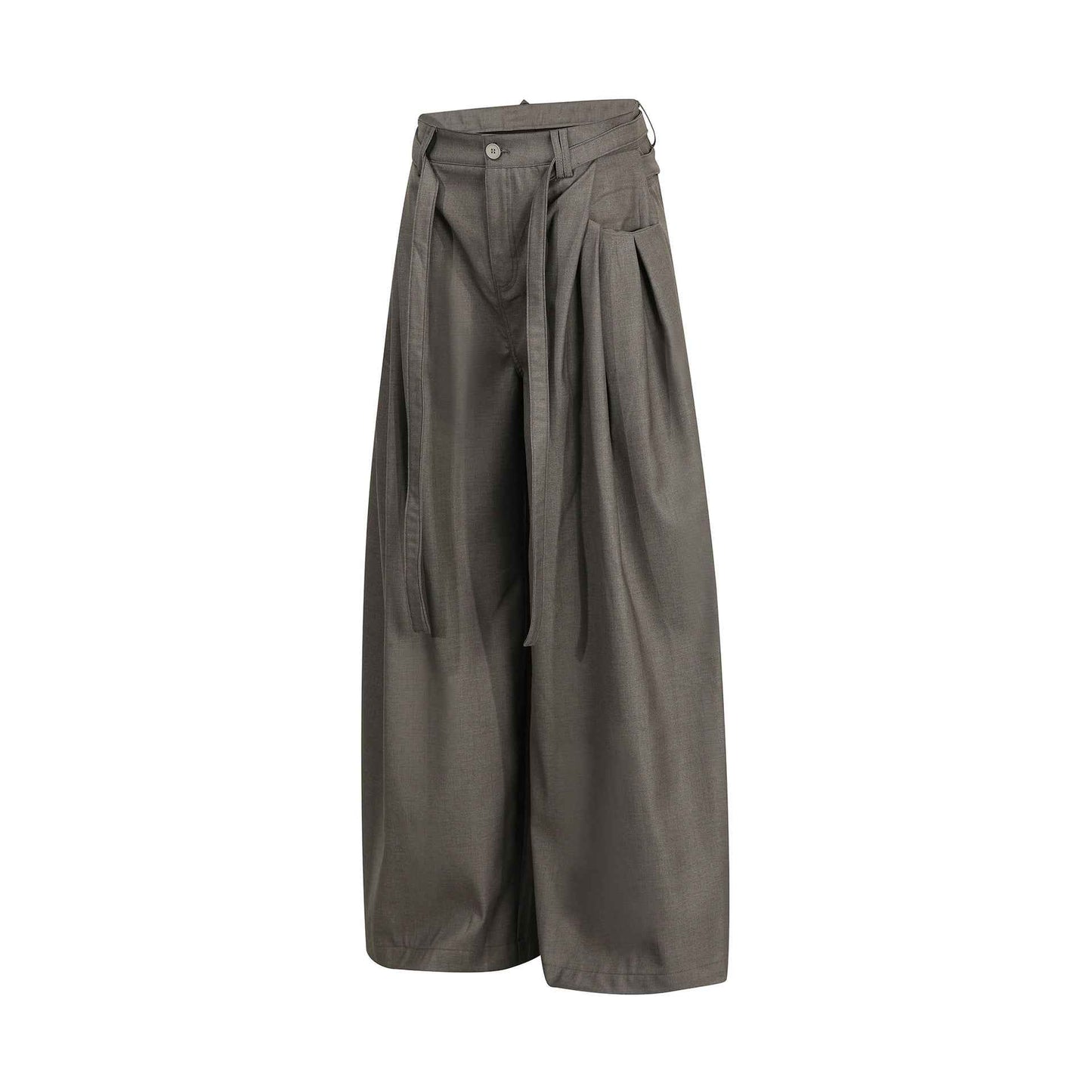 Retro Chic Pleated Relaxed Fit Trousers