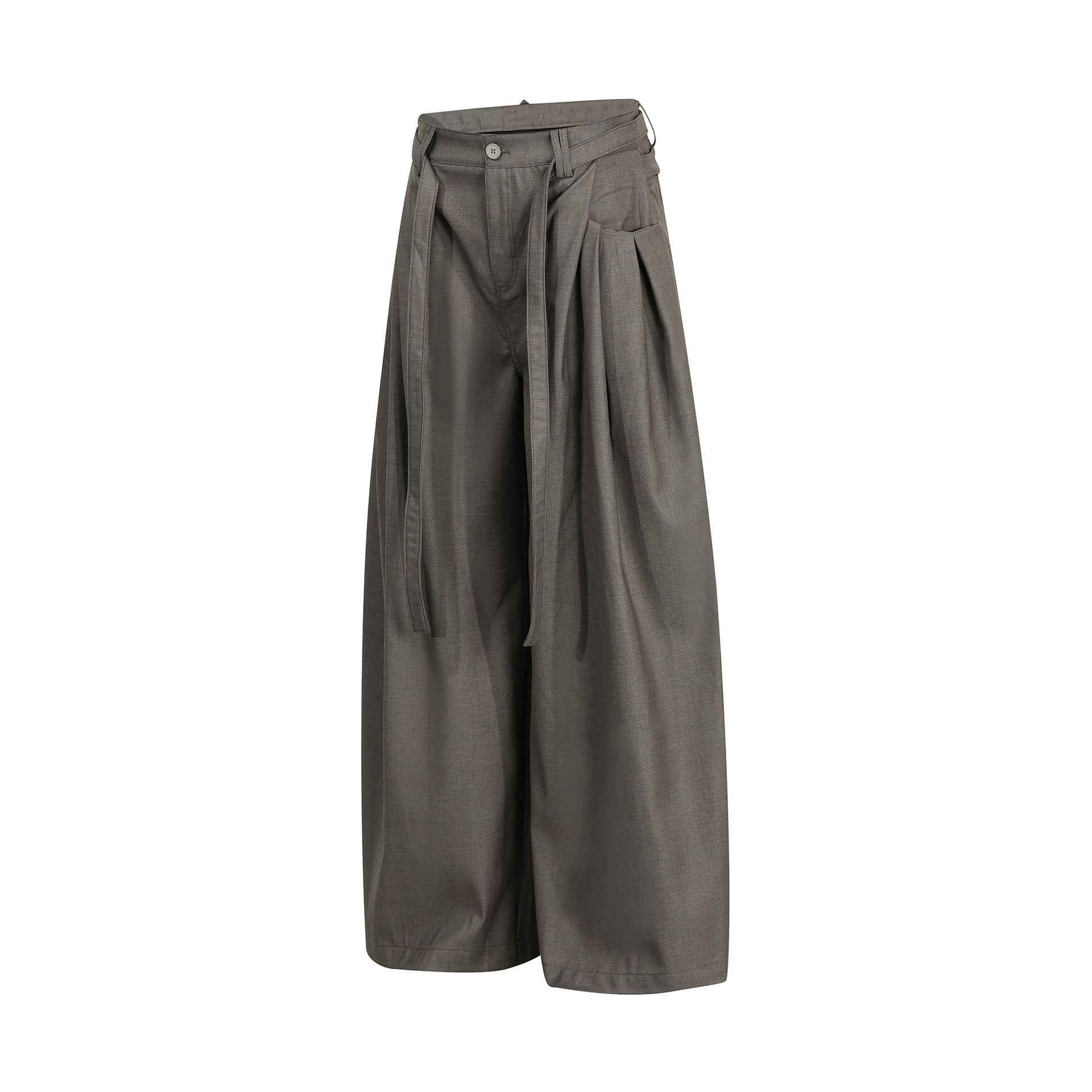 Retro Chic Pleated Relaxed Fit Trousers
