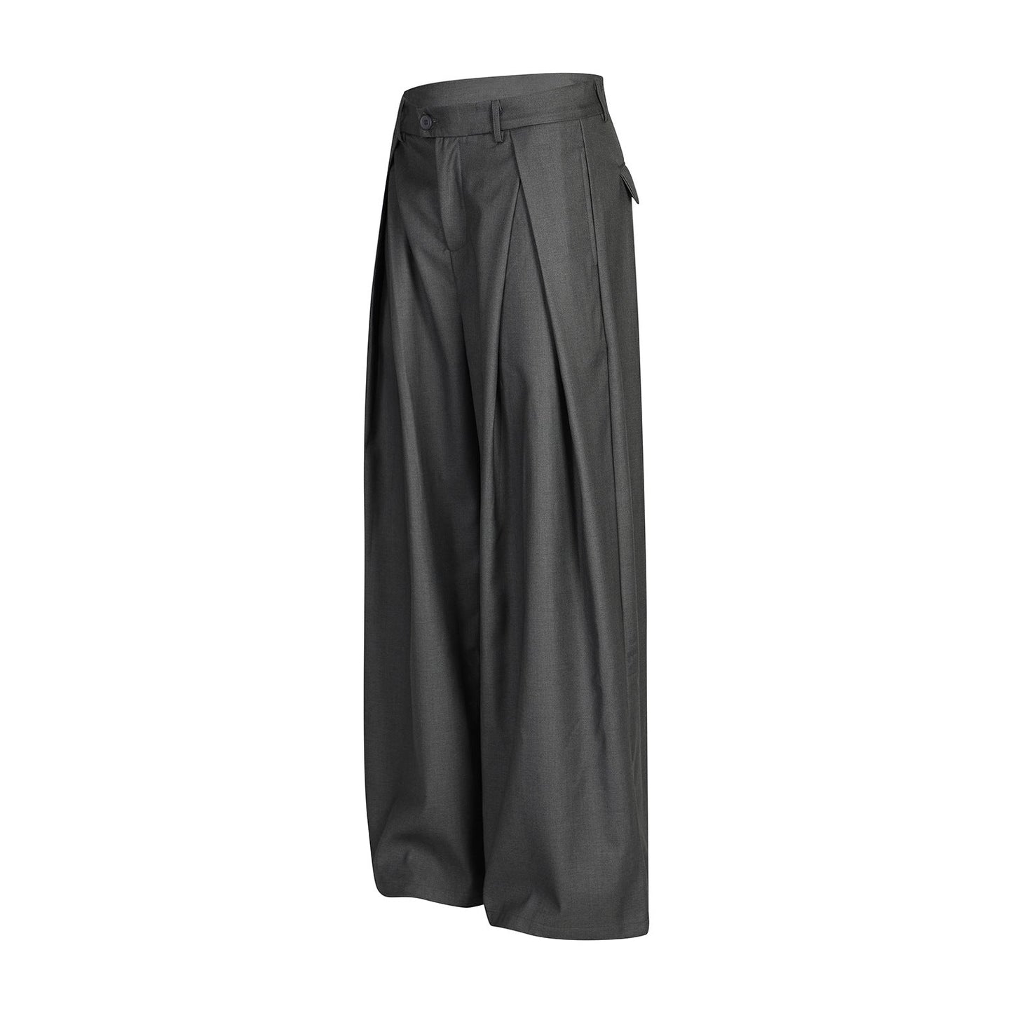 Retro Loose Pleated Deconstructed Casual Trousers