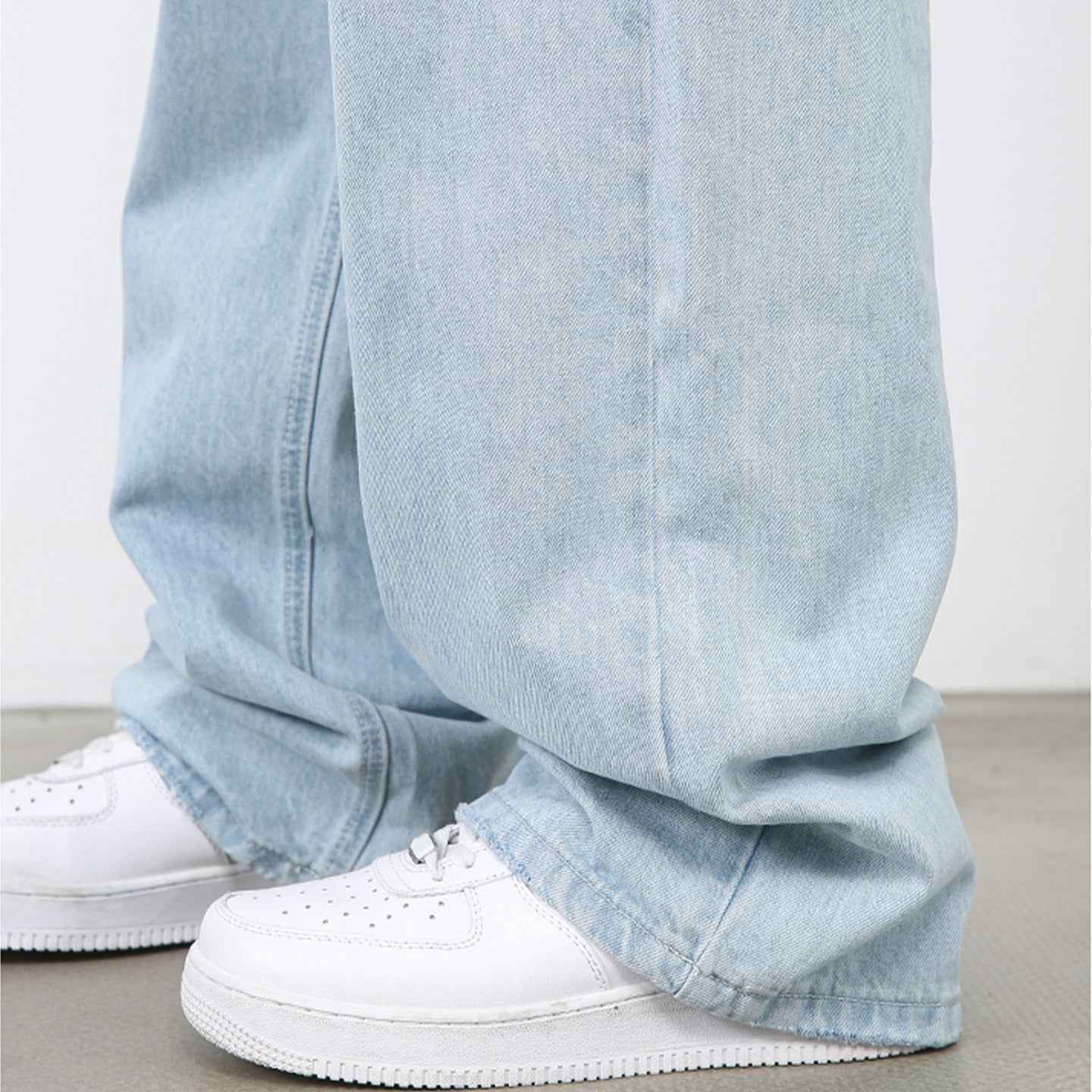 Light Blue Straight Leg Jeans