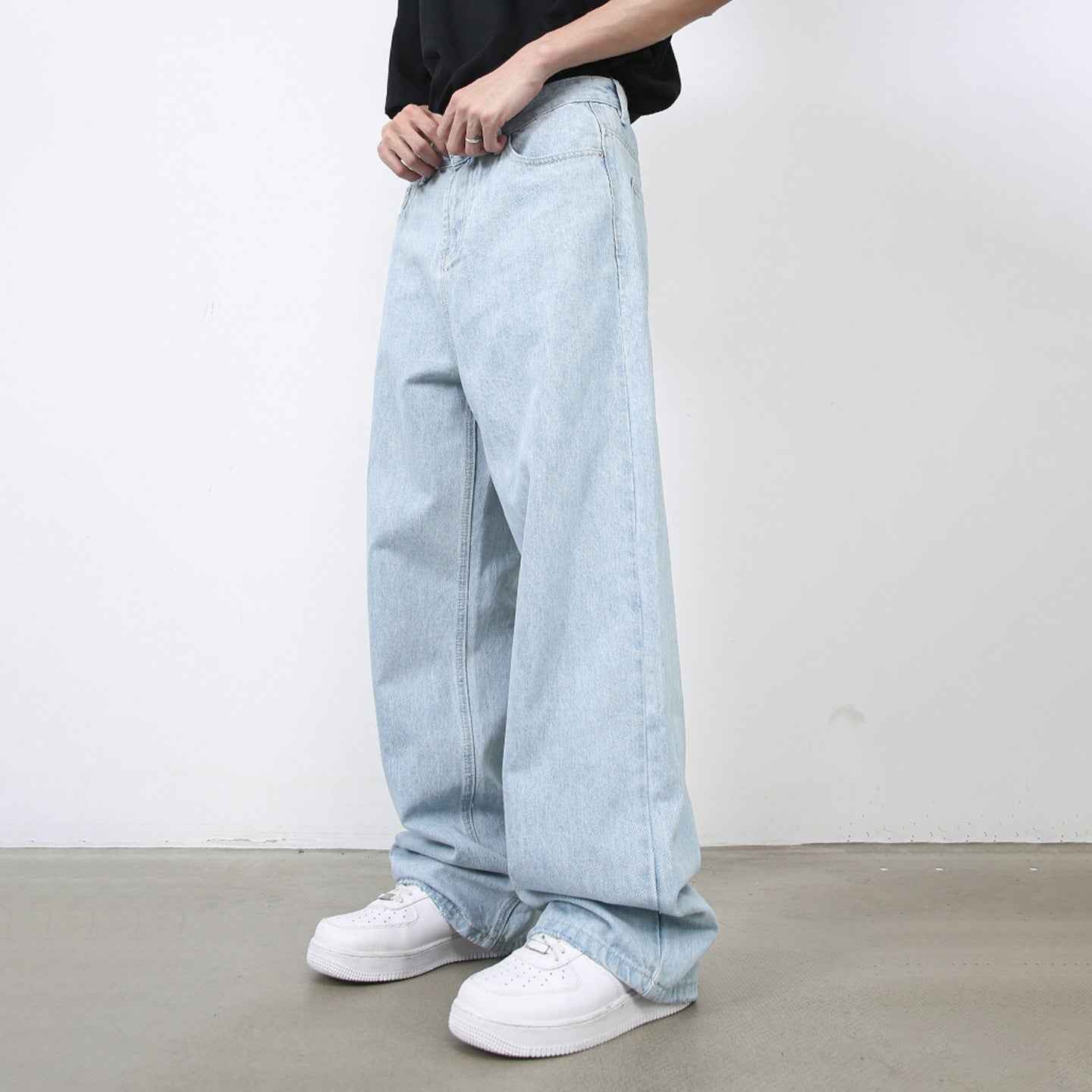 Light Blue Straight Leg Jeans