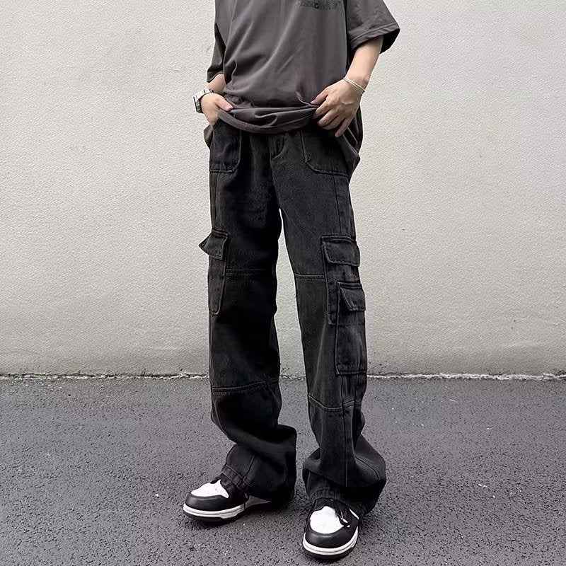 Vintage Washed Cargo Relaxed Fit Jeans