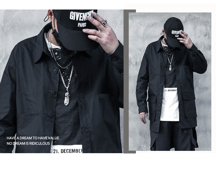 Black Long Overshirt Jacket