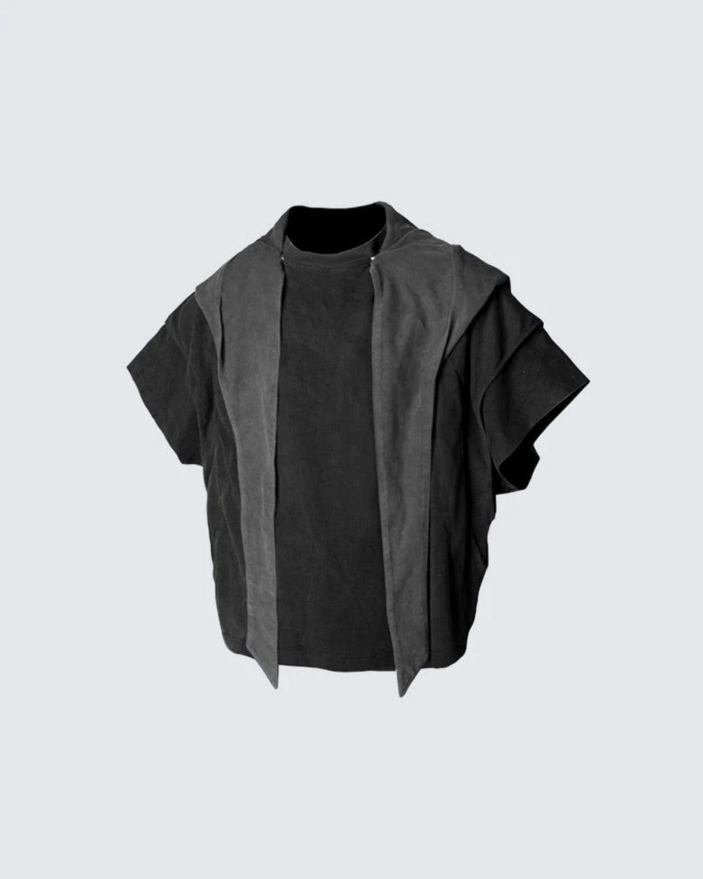 Two Piece Distressed Hooded T-Shirt