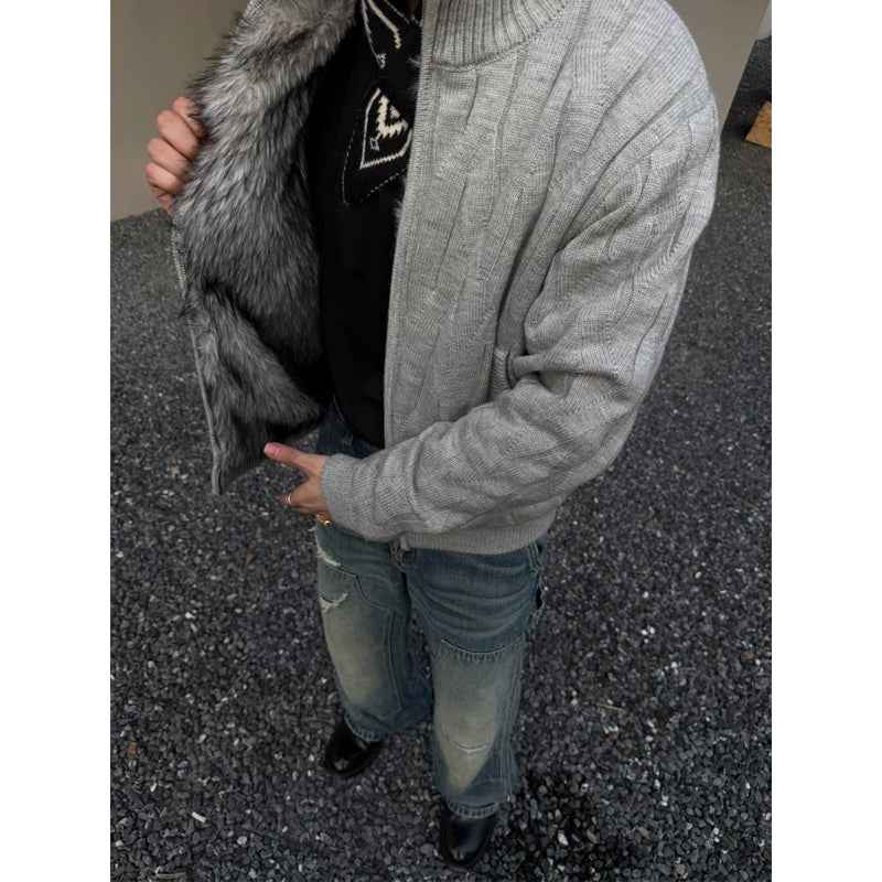 Heavyweight Knit Fleece Jacket