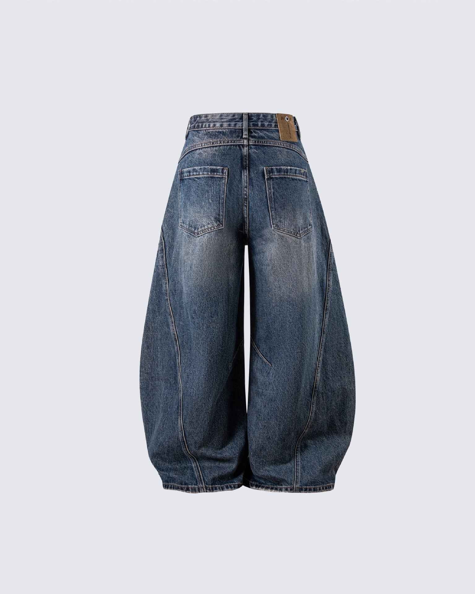 Baggy Loose Fit Blue Panel Jeans