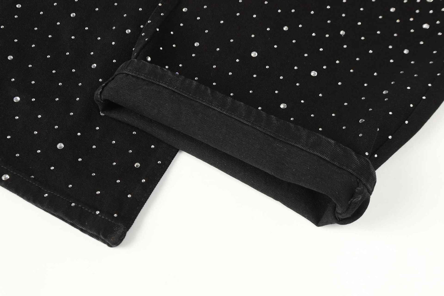 Diamond-Encrusted Black Jeans