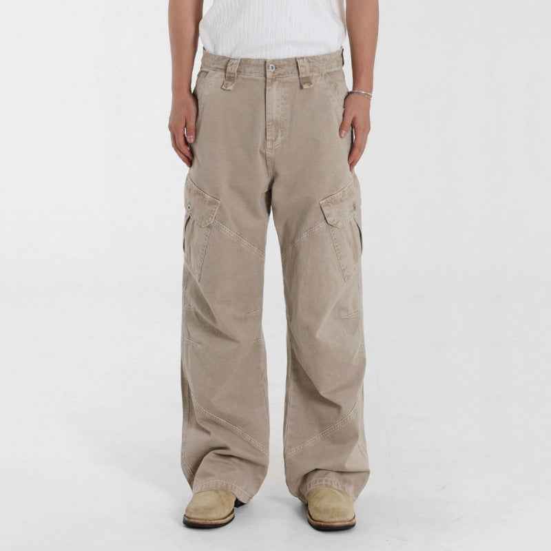 Retro Washed Relaxed Khaki Jeans