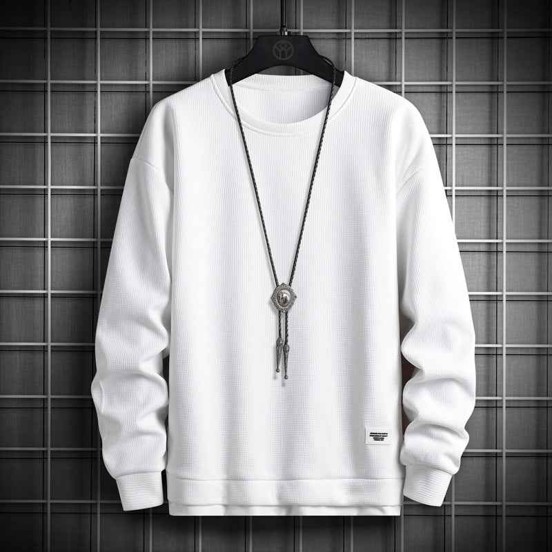 Waffle Knit Crewneck Sweatshirt
