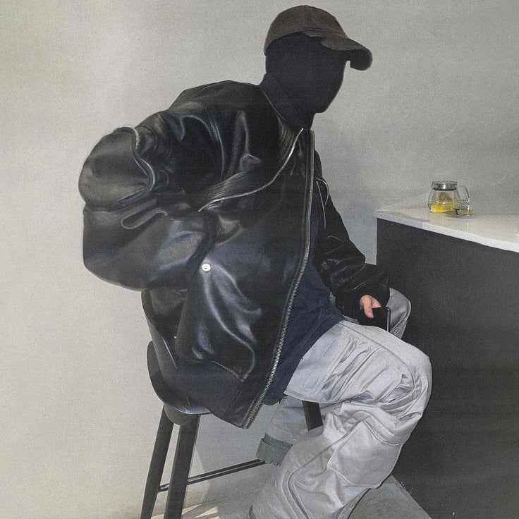 Designer Leather 'Flight' Jacket