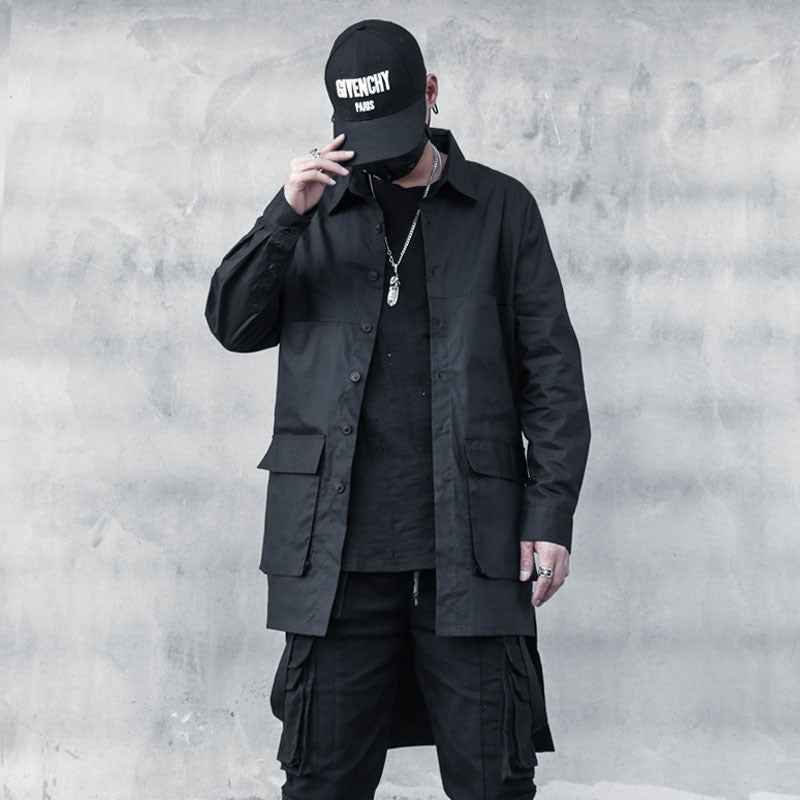 Black Long Overshirt Jacket