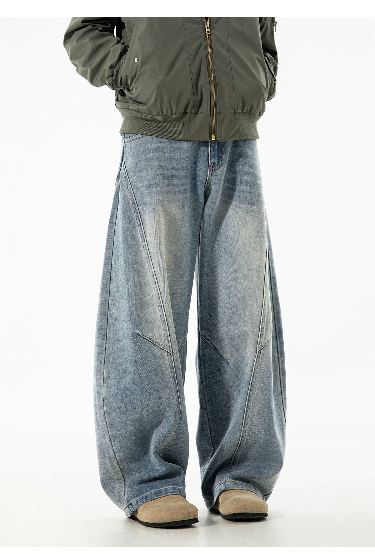 Retro Panelwork Denim Jeans