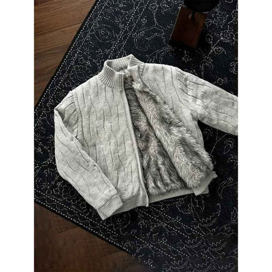 Heavyweight Knit Fleece Jacket
