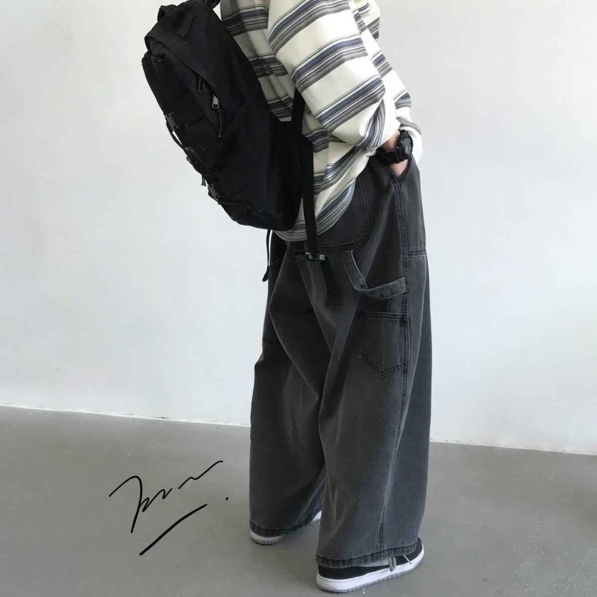 JA1 Relaxed Wide-Leg Washed Jeans