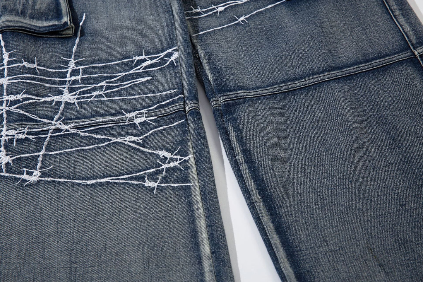 Barbed Baggy Embroidery Cargo Pants
