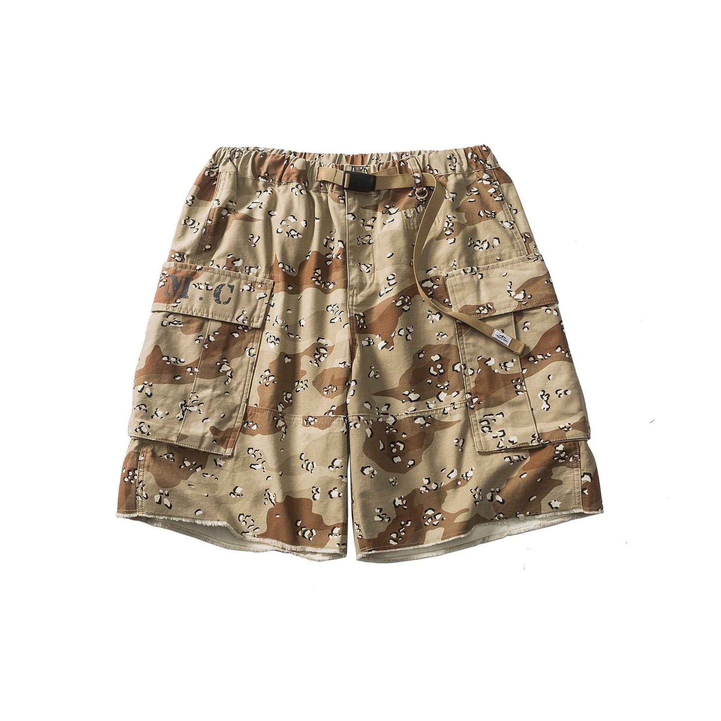 Red Solitude Outdoor Camo Drawstring Cargo Shorts