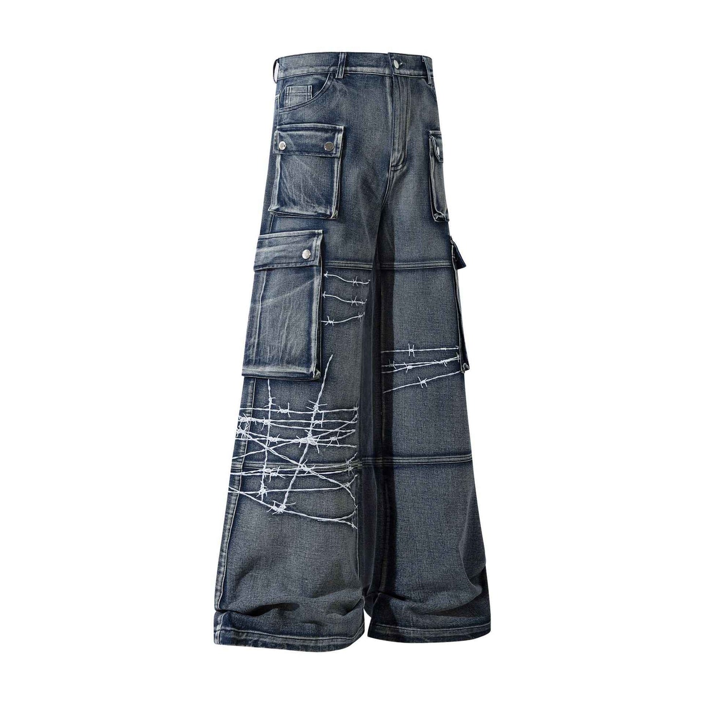 Barbed Baggy Embroidery Cargo Pants