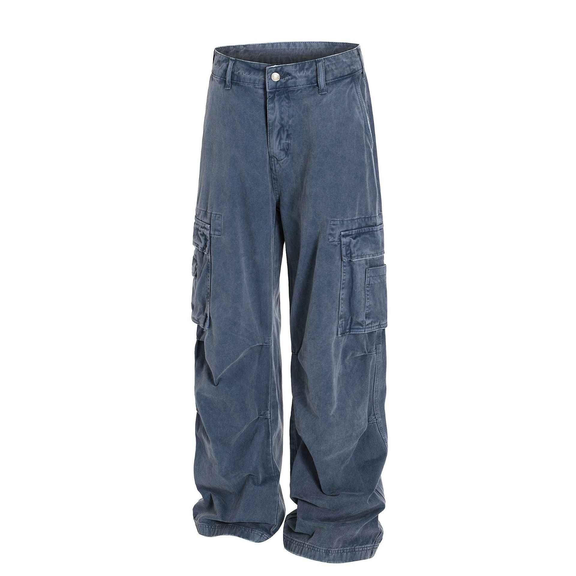 Retro Loose Fit MultiPocket Denim Cargo Jeans