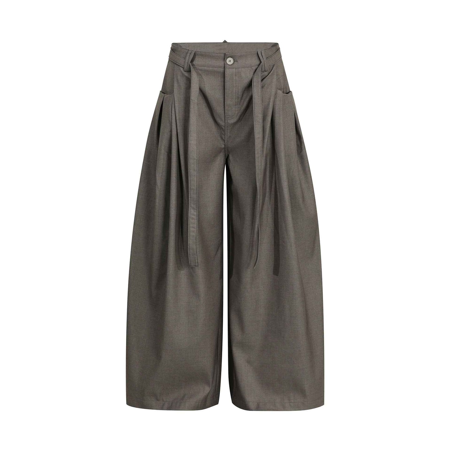 Retro Chic Pleated Relaxed Fit Trousers