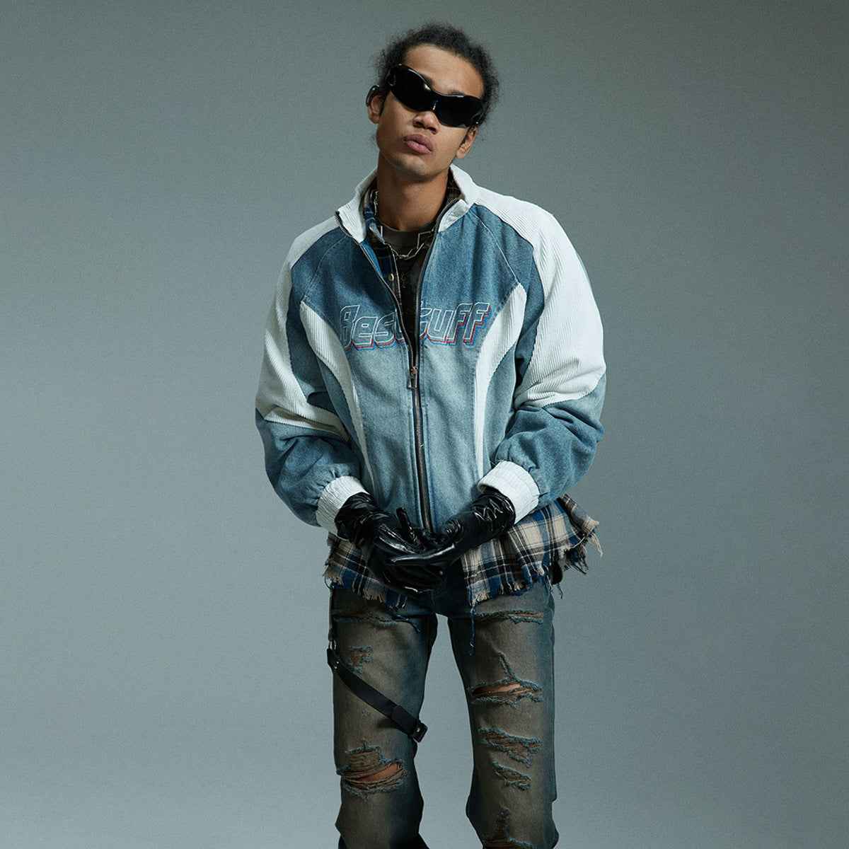Retro Biker Splicing Jacket