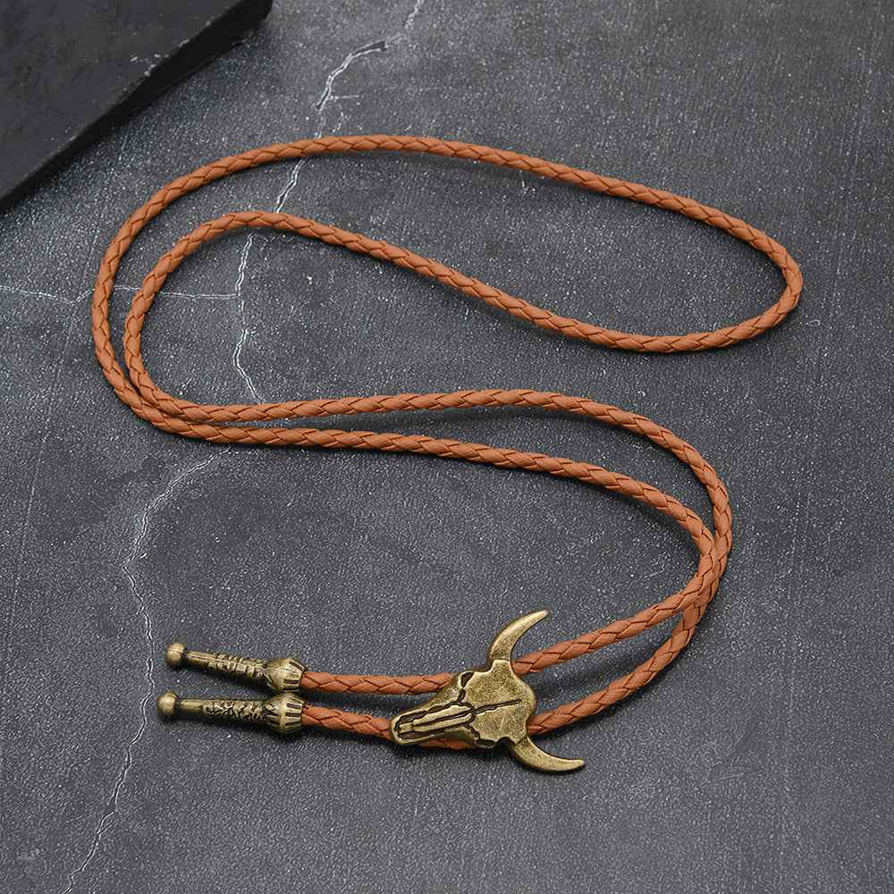 Bull Head Bolo Tie Necklace