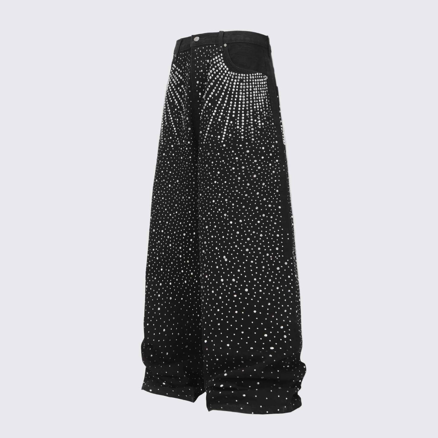 Diamond-Encrusted Black Jeans