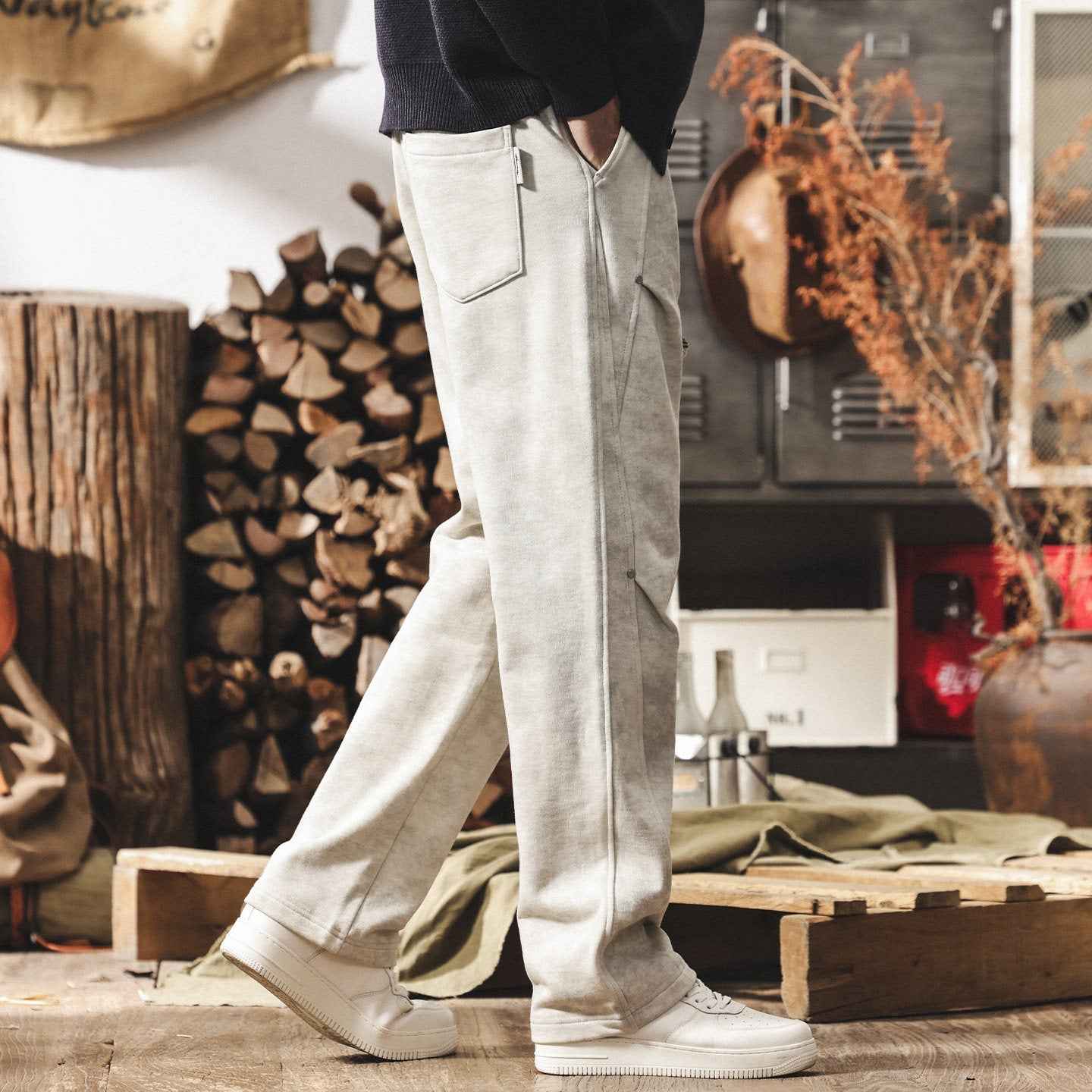 Washed Straight Leg Joggers