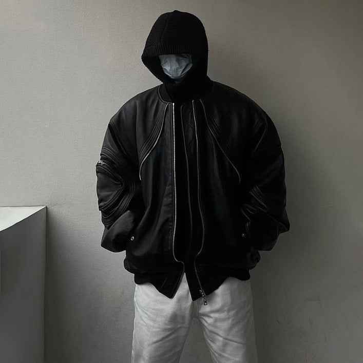 Designer Leather 'Flight' Jacket