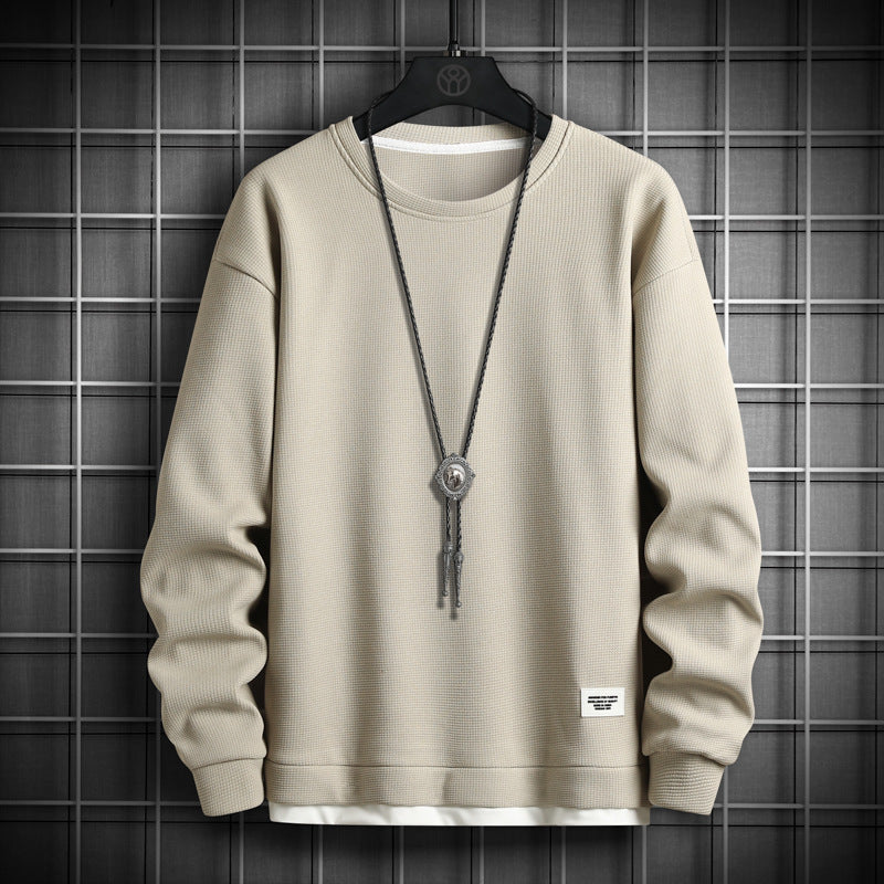 Waffle Knit Crewneck Sweatshirt