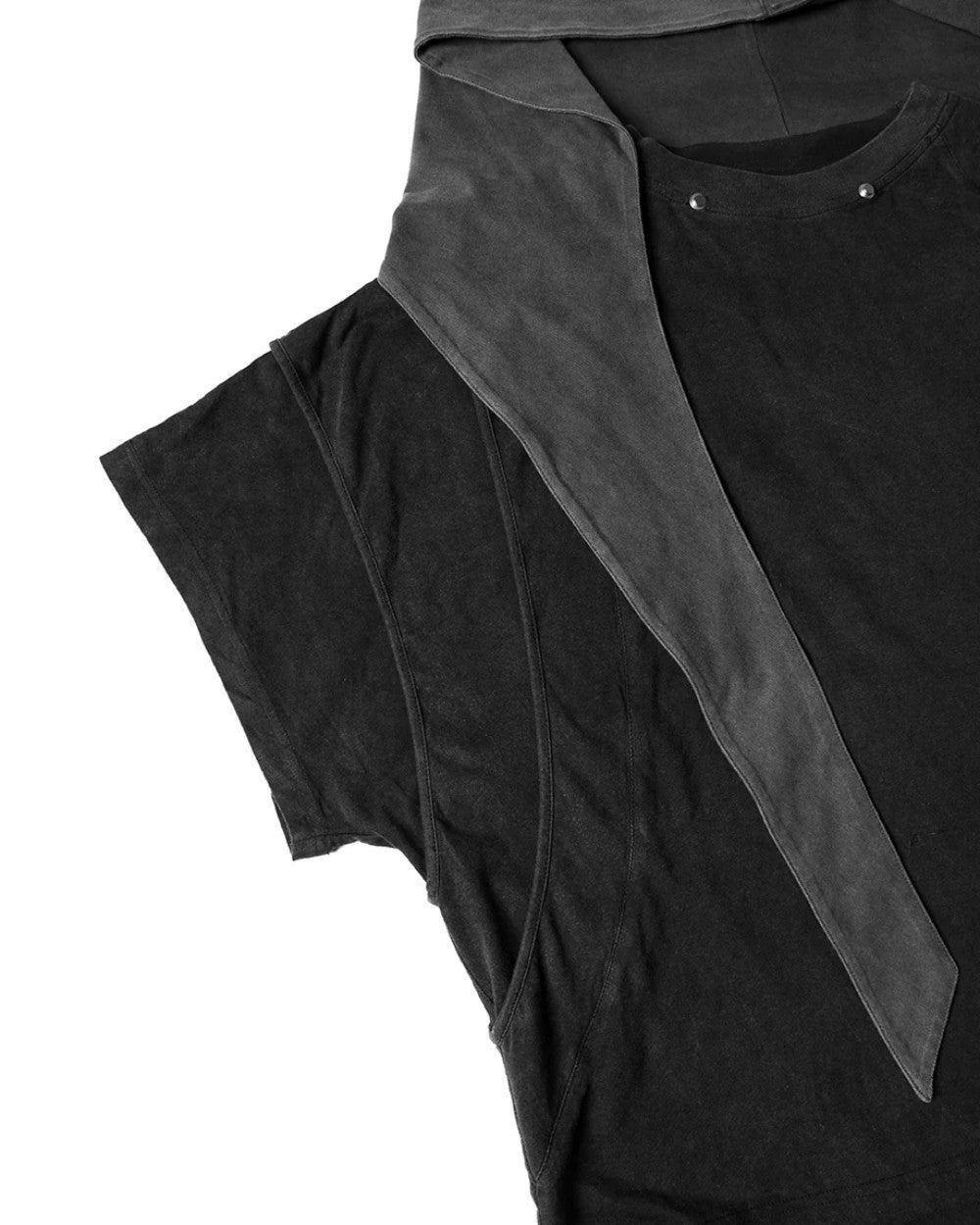Two Piece Distressed Hooded T-Shirt
