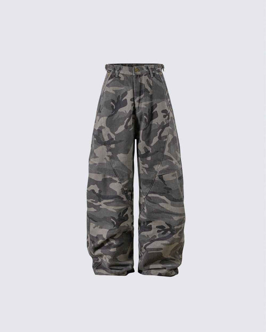 Baggy Ash Grey Camo Jeans