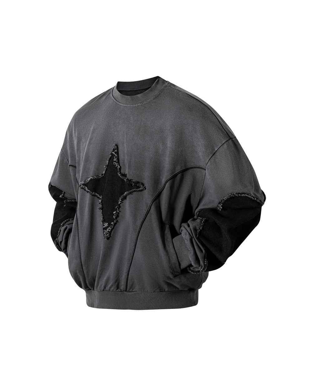 Structure Stitched 'Edge Star' Sweatshirt