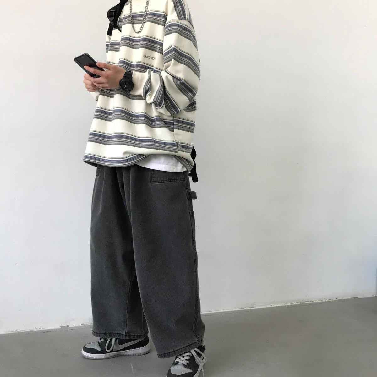 JA1 Relaxed Wide-Leg Washed Jeans
