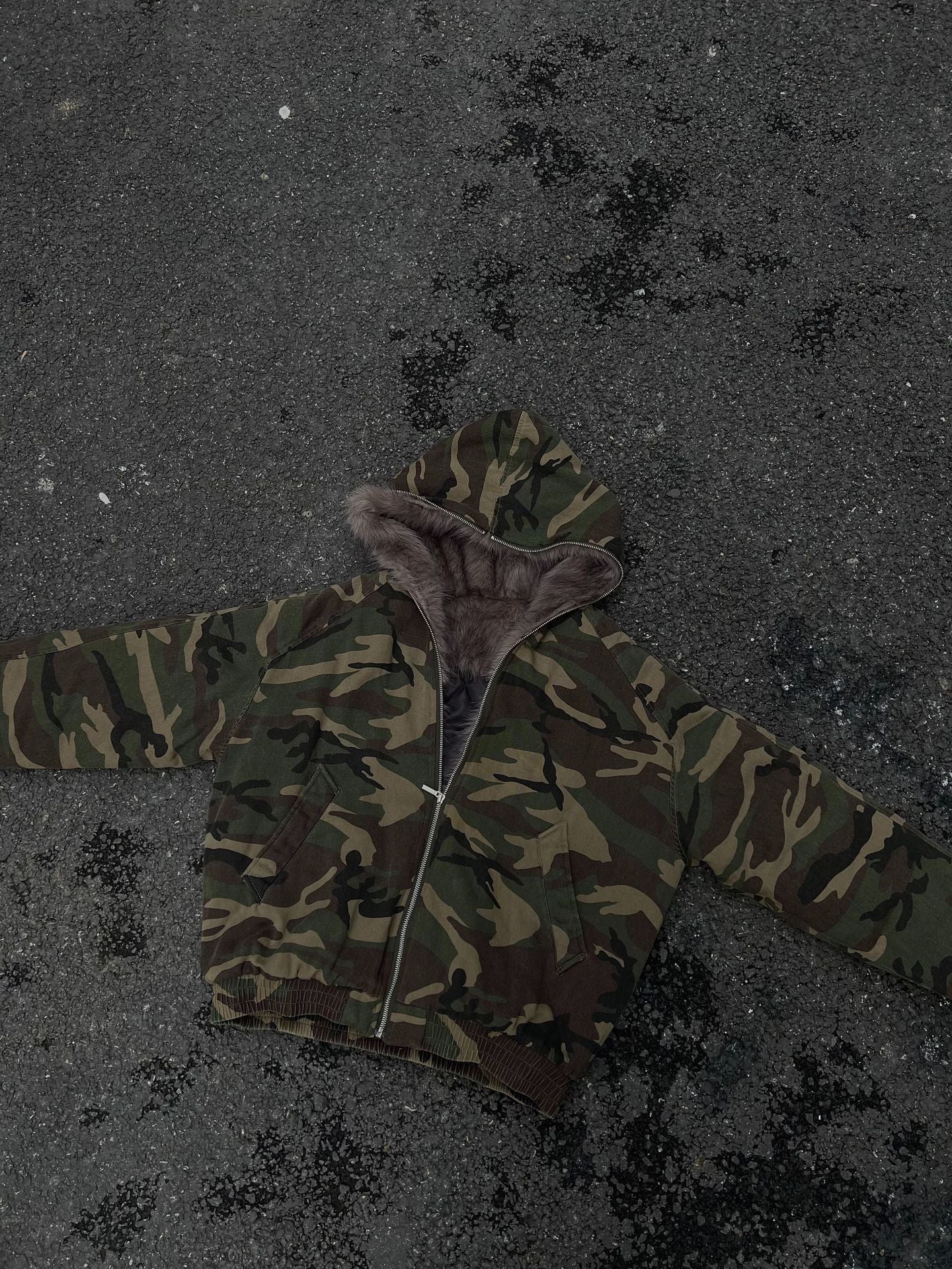 Camouflage Fur Jacket