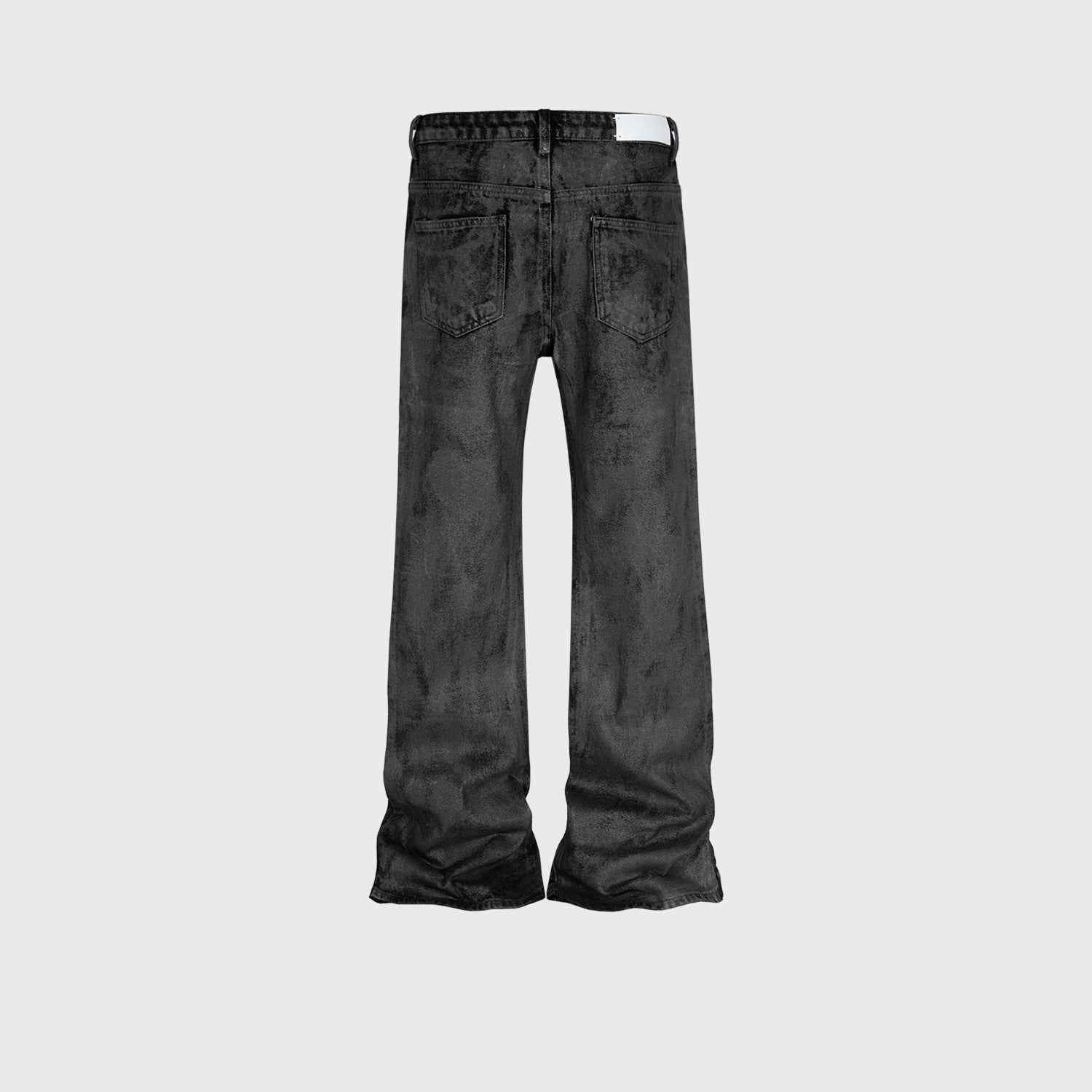 Hand Brushed Black Flared Jeans